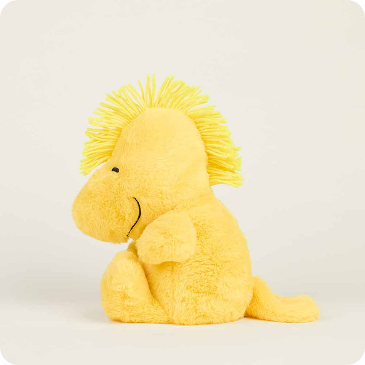 side view of woodstock plush toy