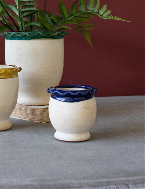 Kalalou - Ruffled Ceramic Pot