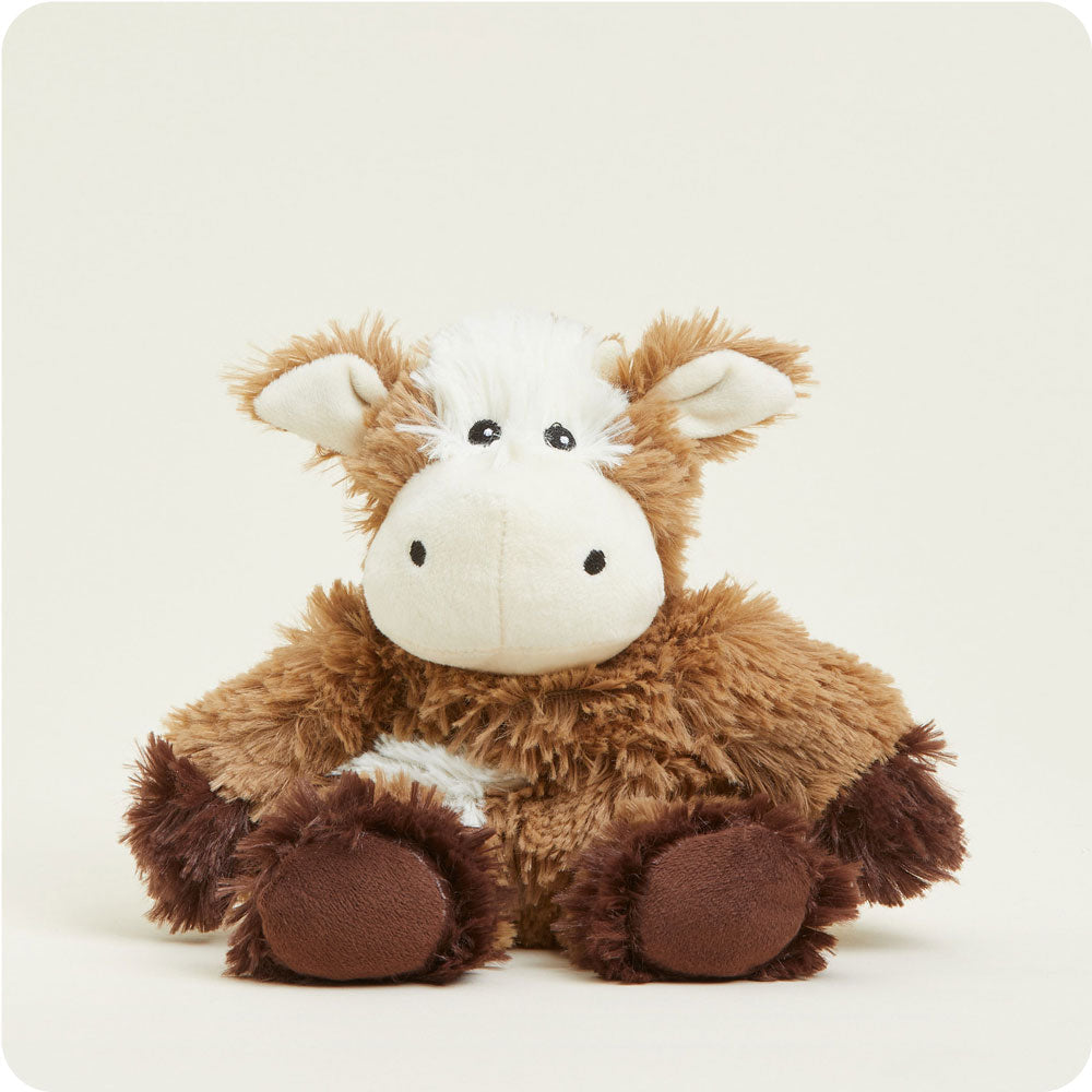 front view of cow junior plush toy