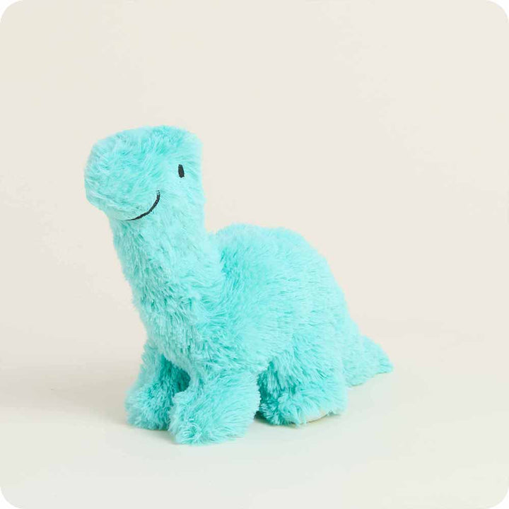 front view of teal long neck dino junior plush toy
