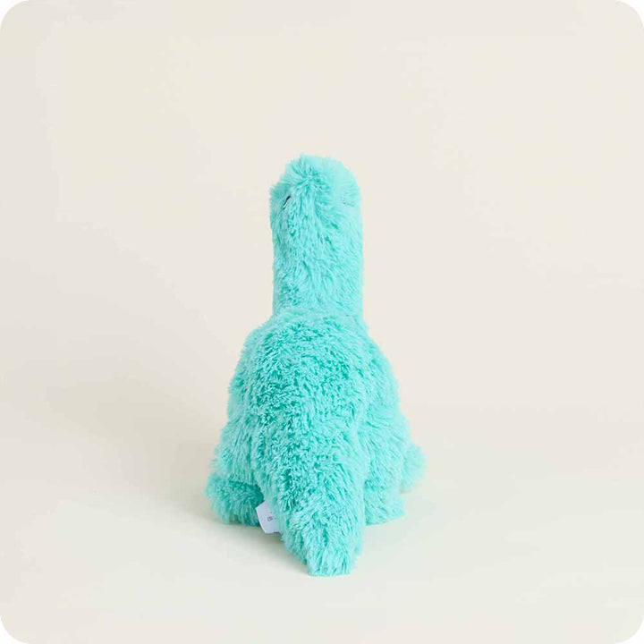 back view of teal long neck dino junior plush toy 