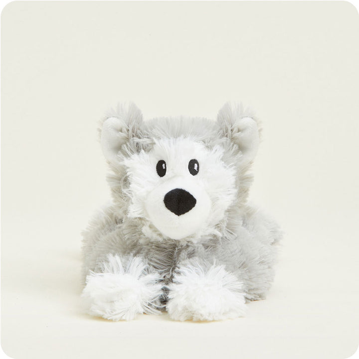 front view of husky junior plush toy