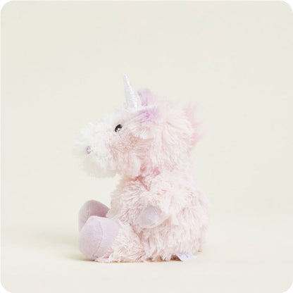 side view of pink unicorn junior plush toy