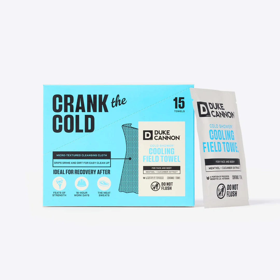 Duke Cannon cooling towel packaging on a white background