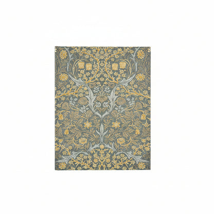 light grey book box with gold and blue floral design shown on a white background