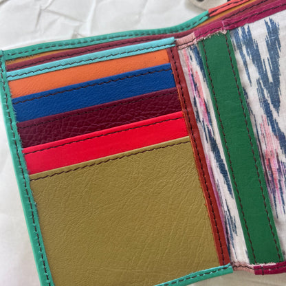 close-up of colorful card slots