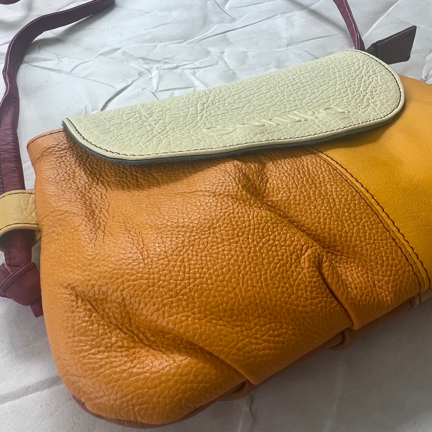 bottom view of sunshine Gianna Crossbody Purse