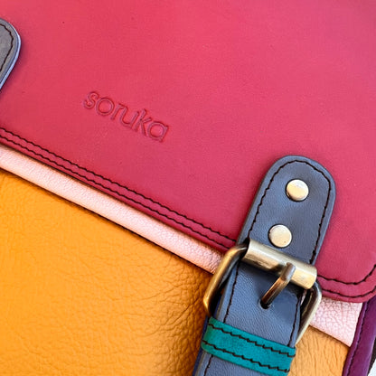 close-up of buckle tabs on Sunrise freya backpack.