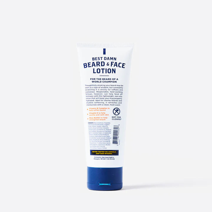 back view of tube of Beard & Face Lotion.