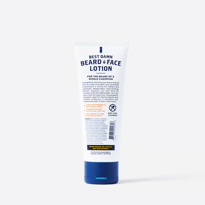 back view of tube of Beard & Face Lotion.