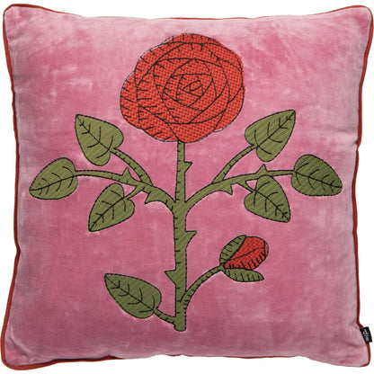 front of Rose Briar Embroidered Throw Pillow