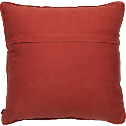 deep red back view of Rose Briar Embroidered Throw Pillow