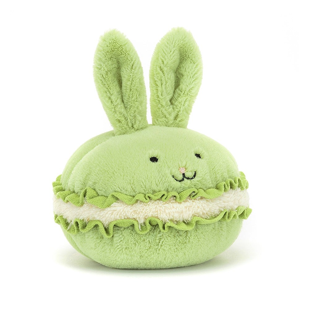 front view of Dainty Dessert Bunny Macaron Plush Toy.