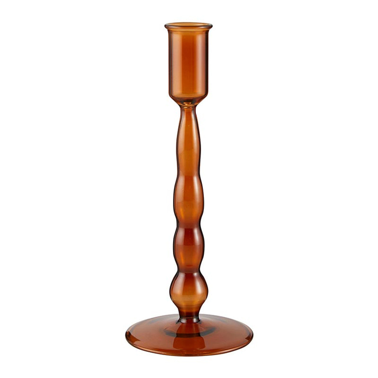 amber glass taper holder.