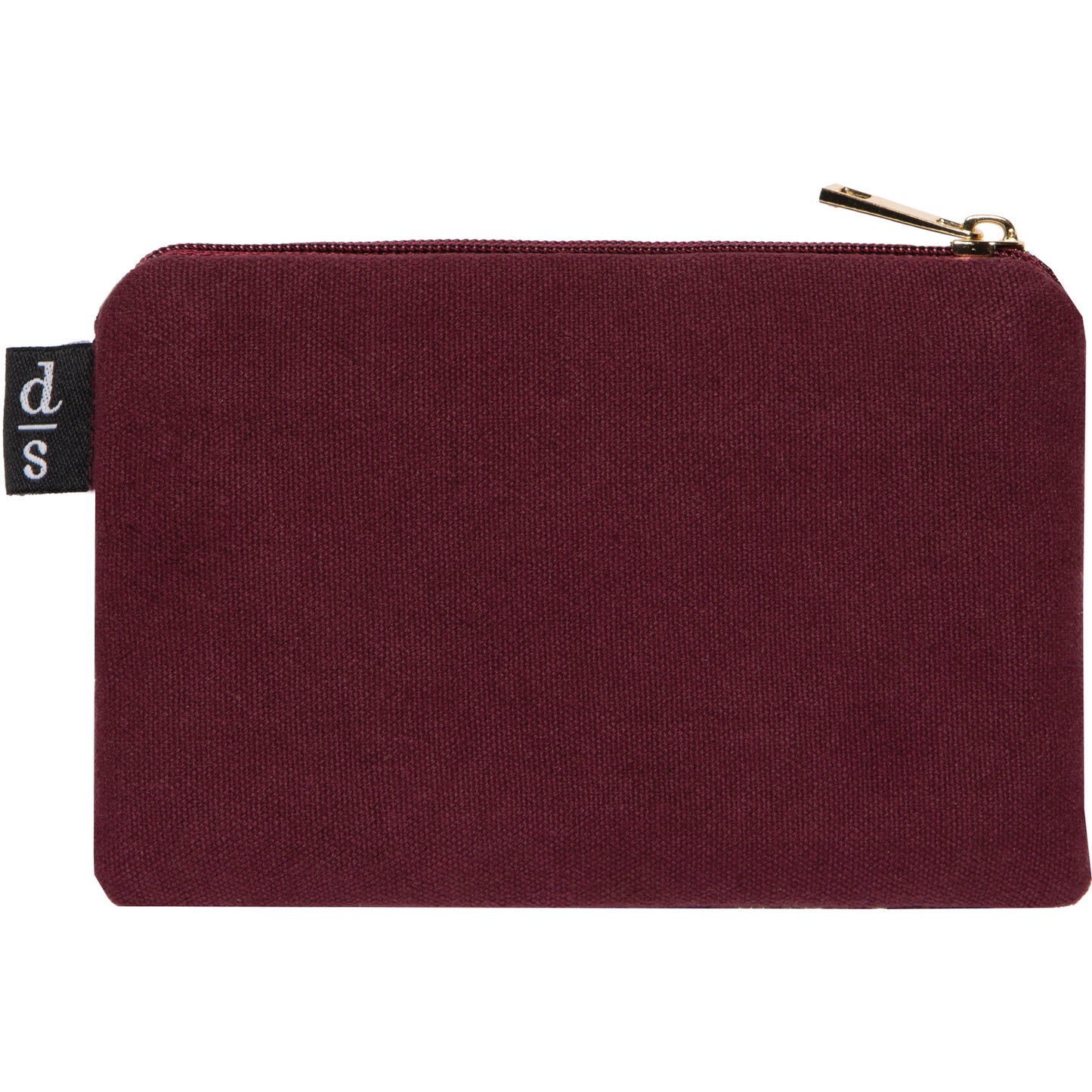 back view of Pome Beaded Pouch showing solid maroon backing