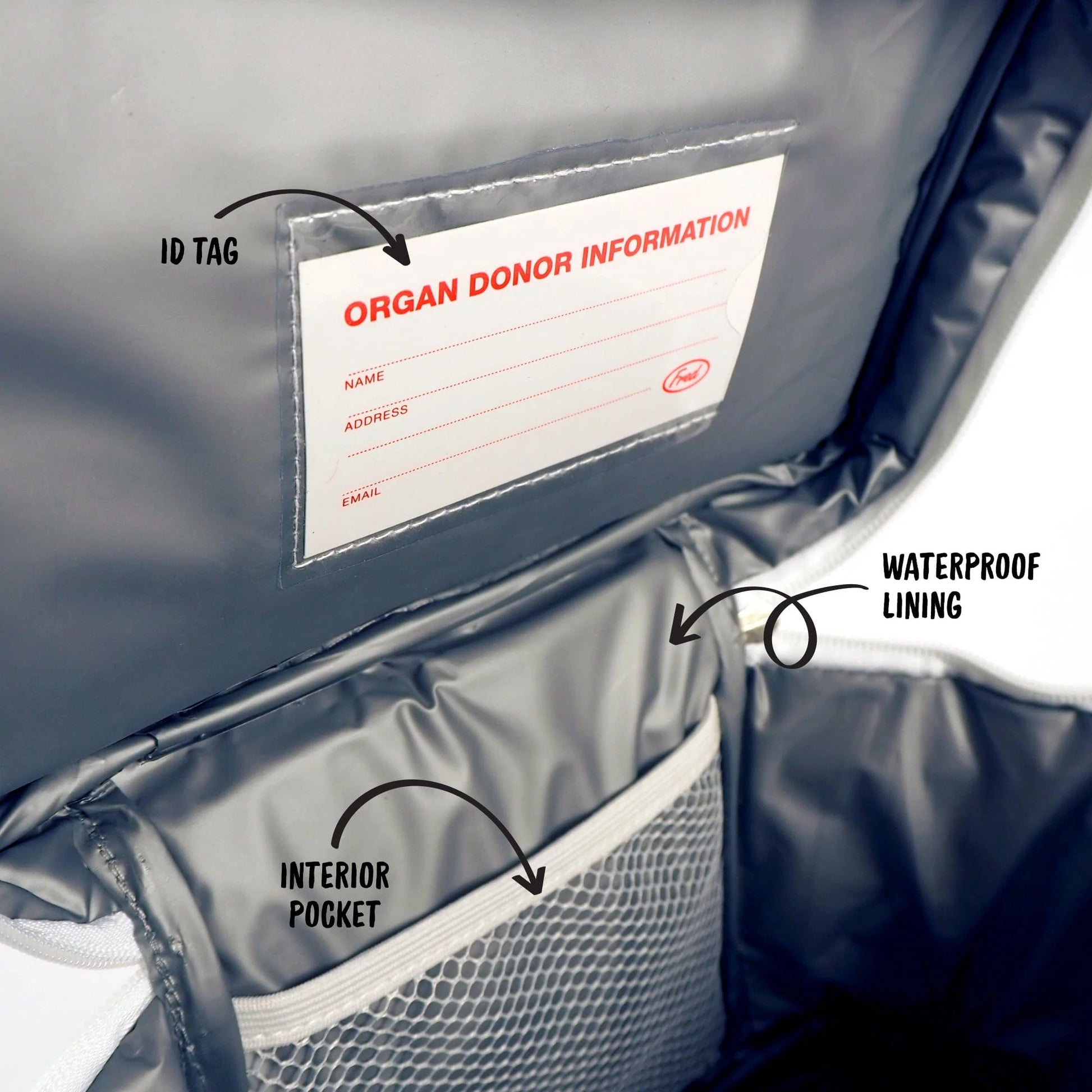 close-up of interior of meal transport bag.