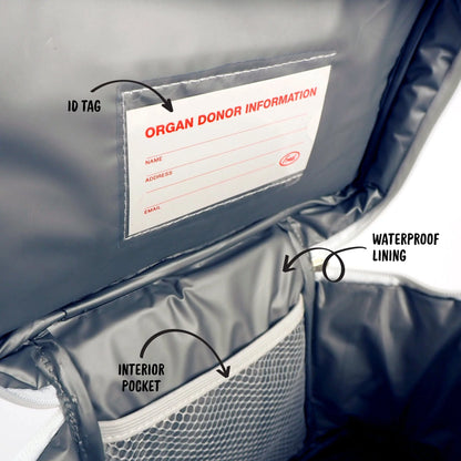 close-up of interior of meal transport bag.