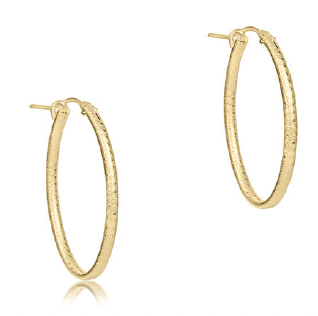 the Oval Gold 1" Hoop, Textured