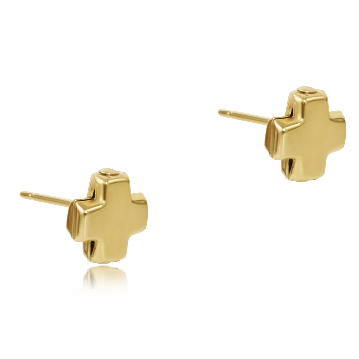 the gold signature cross stud earrings