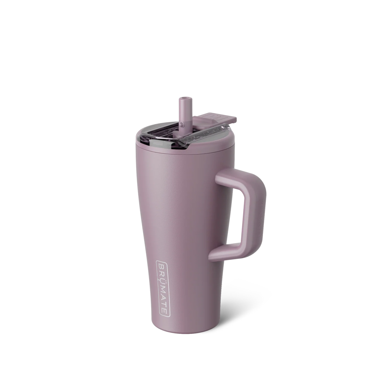 BrüMate Era Flip 20 Ounce in Lilac Dusk with the straw up
