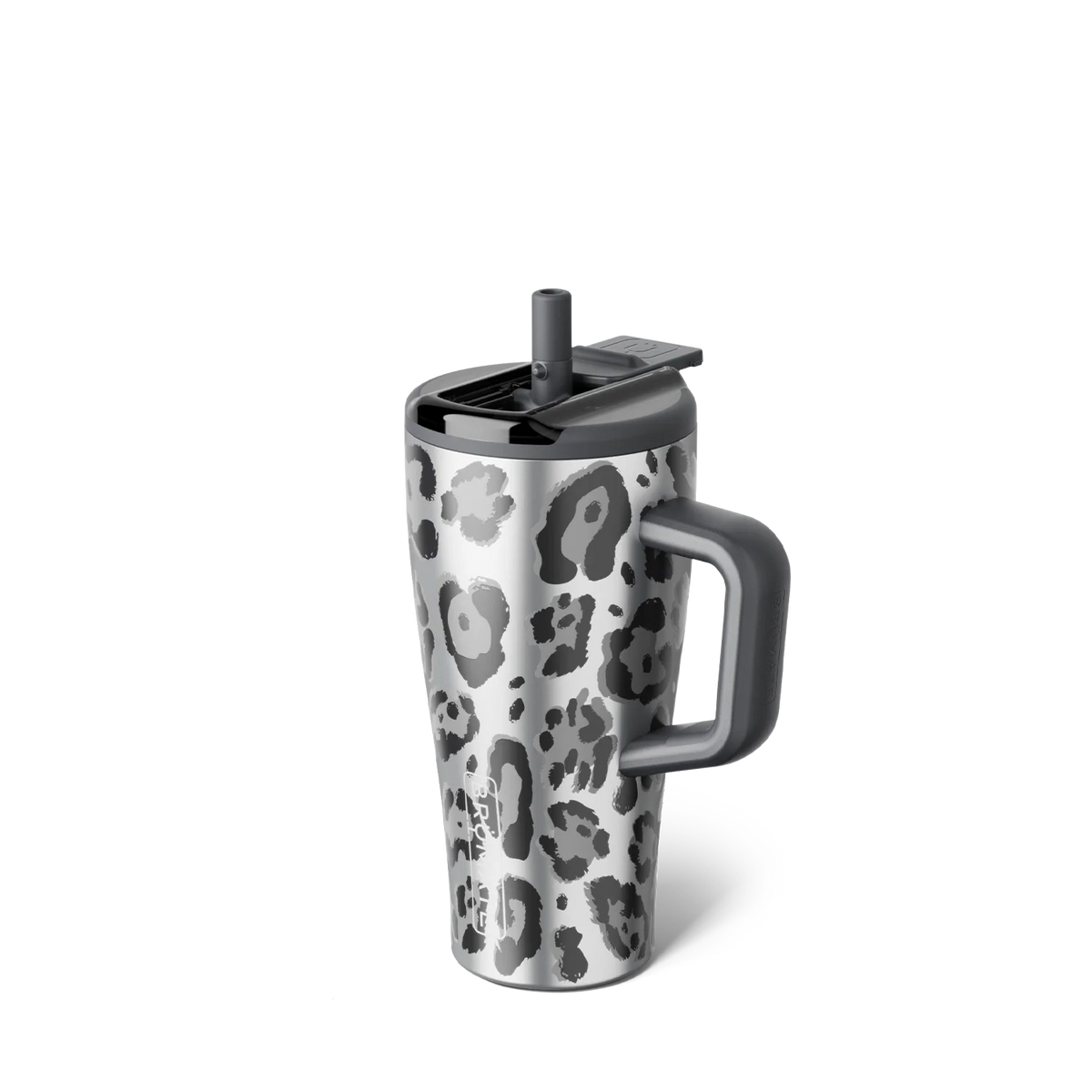 Era 20 ounce flip in pattern metallic leopard with the straw up