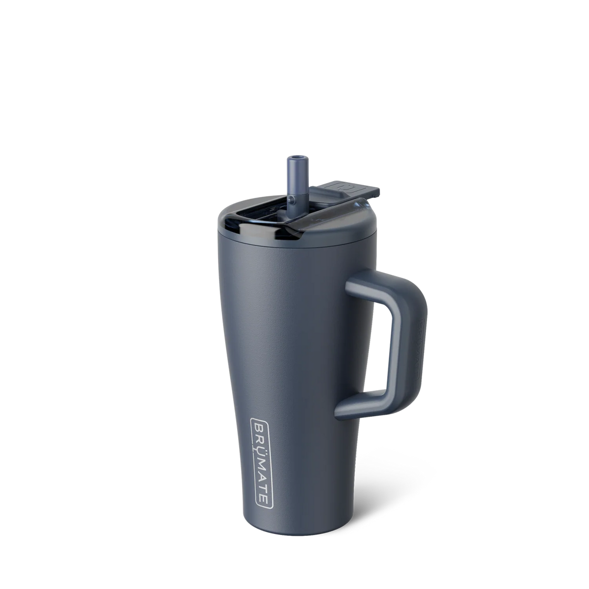brumate era flip 20 ounce in color nightfall blue with the straw up