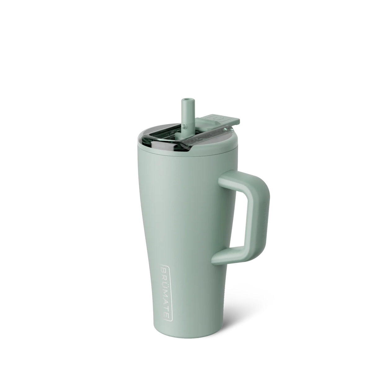 BrüMate - Era Flip 20 Ounce in Sage with the straw out