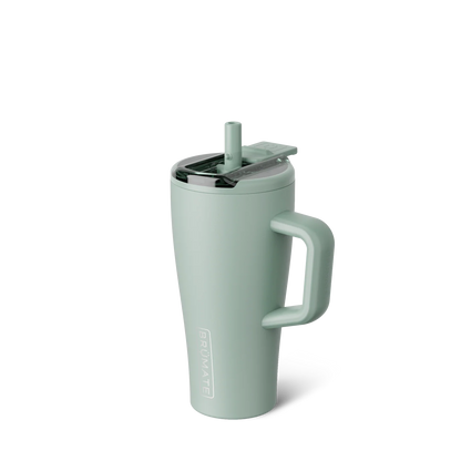 BrüMate - Era Flip 20 Ounce in Sage with the straw out