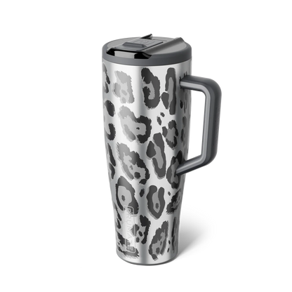 Era 40 ounce flip in pattern metallic leopard with the straw concealed