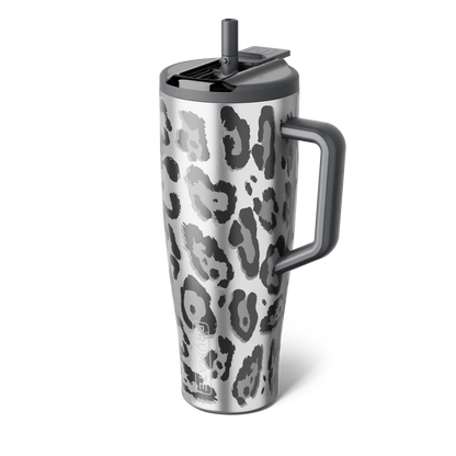 Era 40 ounce flip in pattern metallic leopard with the straw up