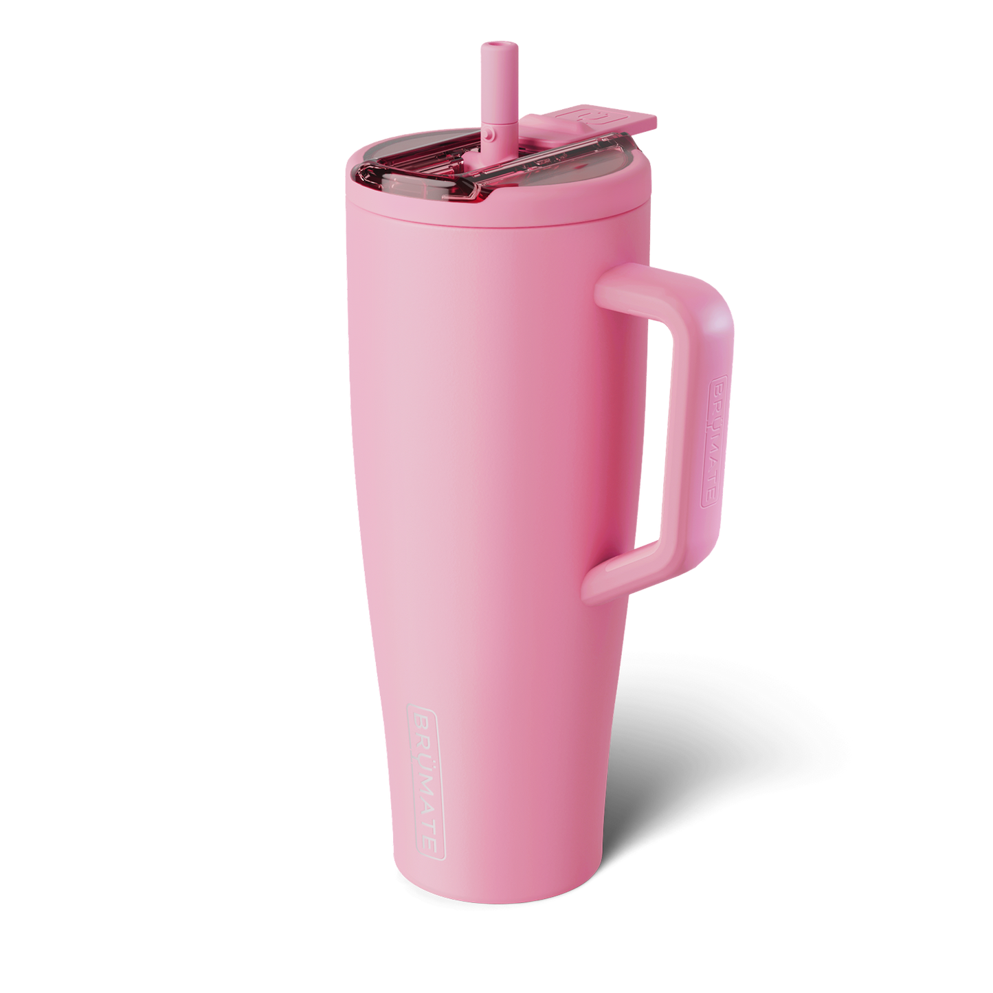 pink tumbler with handle and straw