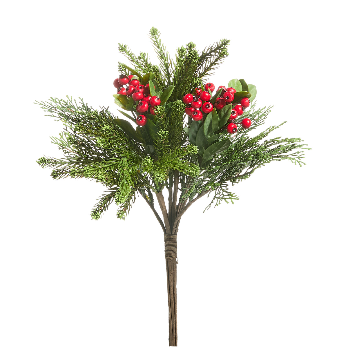 Berry and mixed Greenery Bundle shown on a white background