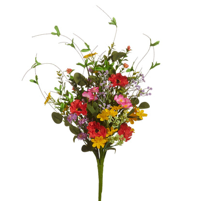 decorative stem with leaves and multicolor flowers in it