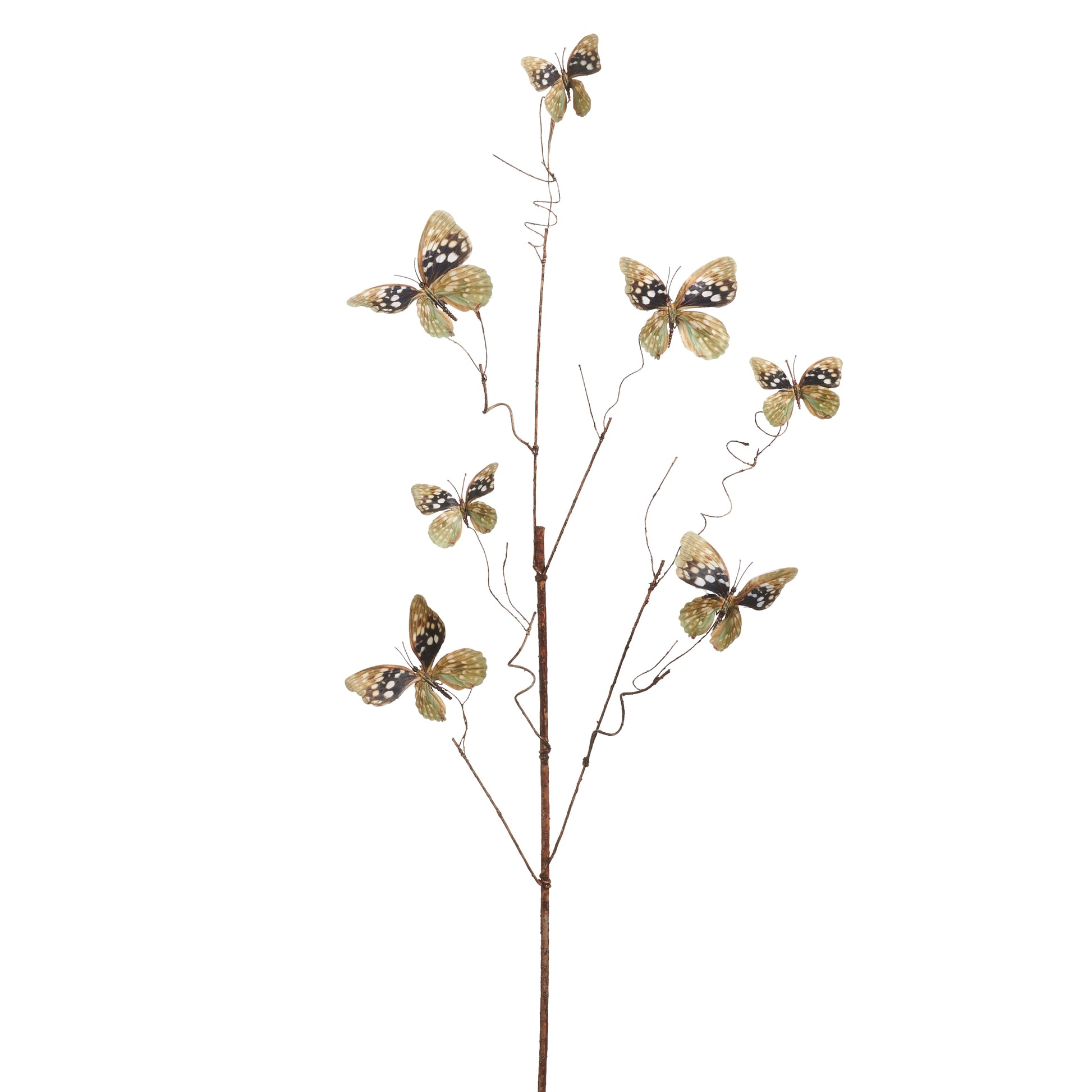 decorative stem with natural colored butterflies on it