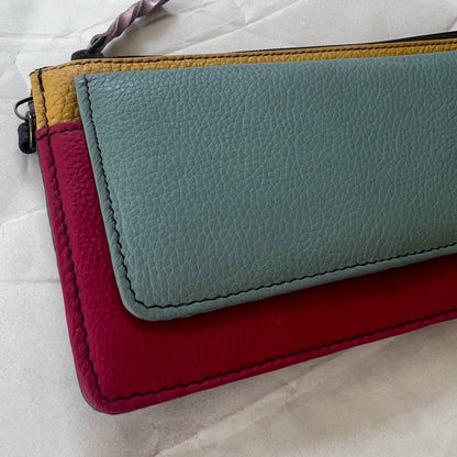 close-up of mint Targa Clutch Wallet