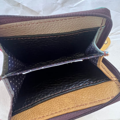 interior view of cranberry tracy wallet
