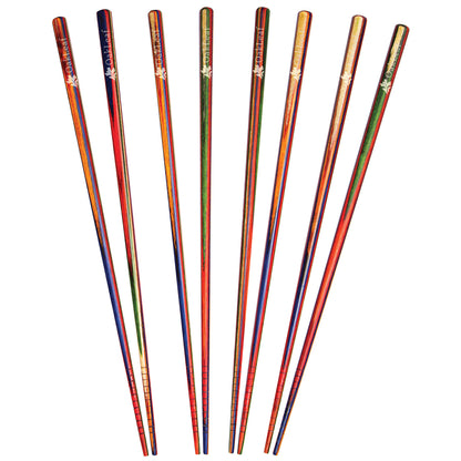 4 sets of Marrakesh Chopsticks in a row on a white background