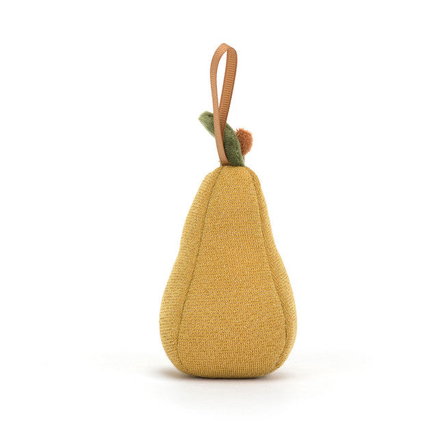 back view of Festive Folly Pear Plush Toy