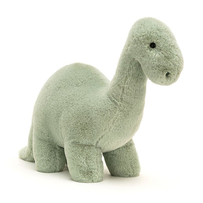 front view of Fossilly Brontosaurus Mini Plush Toy.