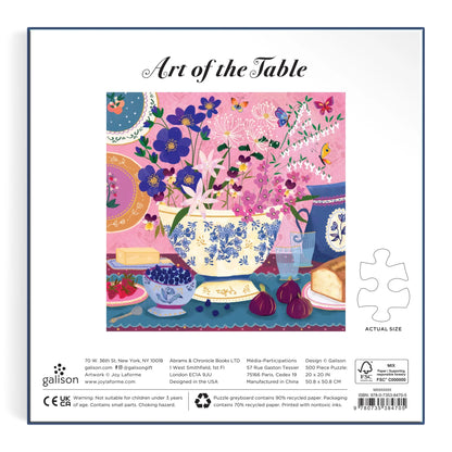 back view of the art of the table puzzleobx