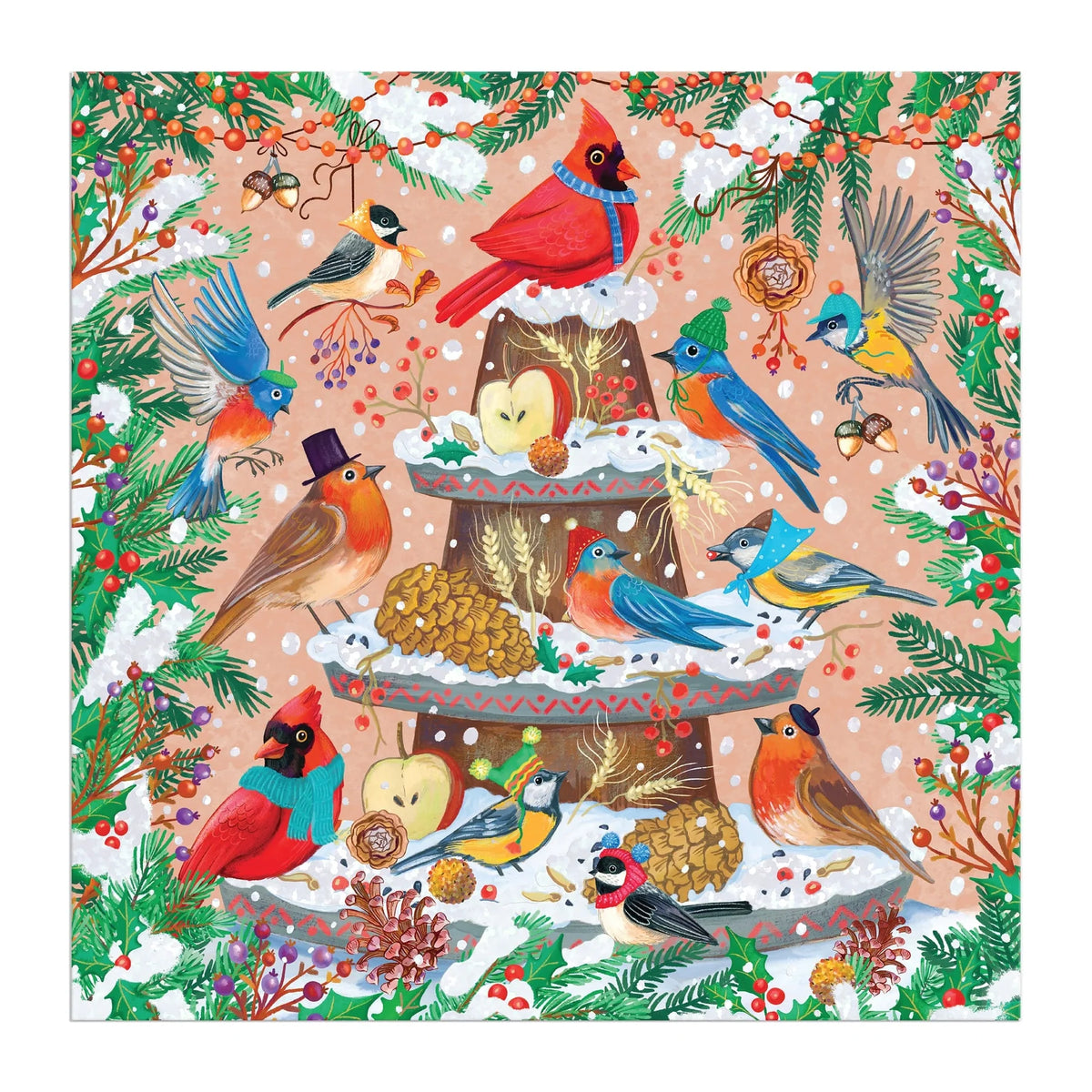 artwork of Festive Feathers 500 Piece Foil Puzzle