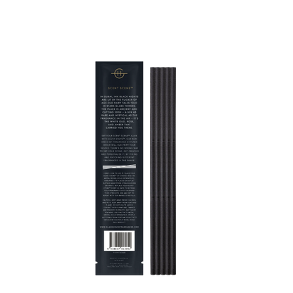 Arabian Nights sent stems set next to a back view of its packaging