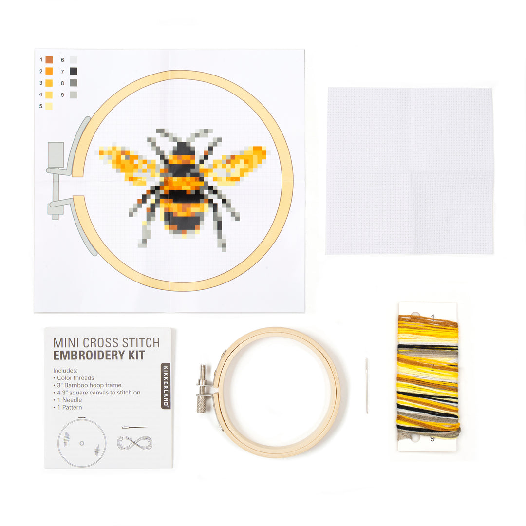 pieces in bee embroidery kit