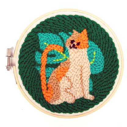 finished cat punch needle kit