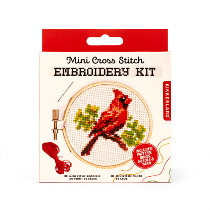 box of cardinal embroidery kit