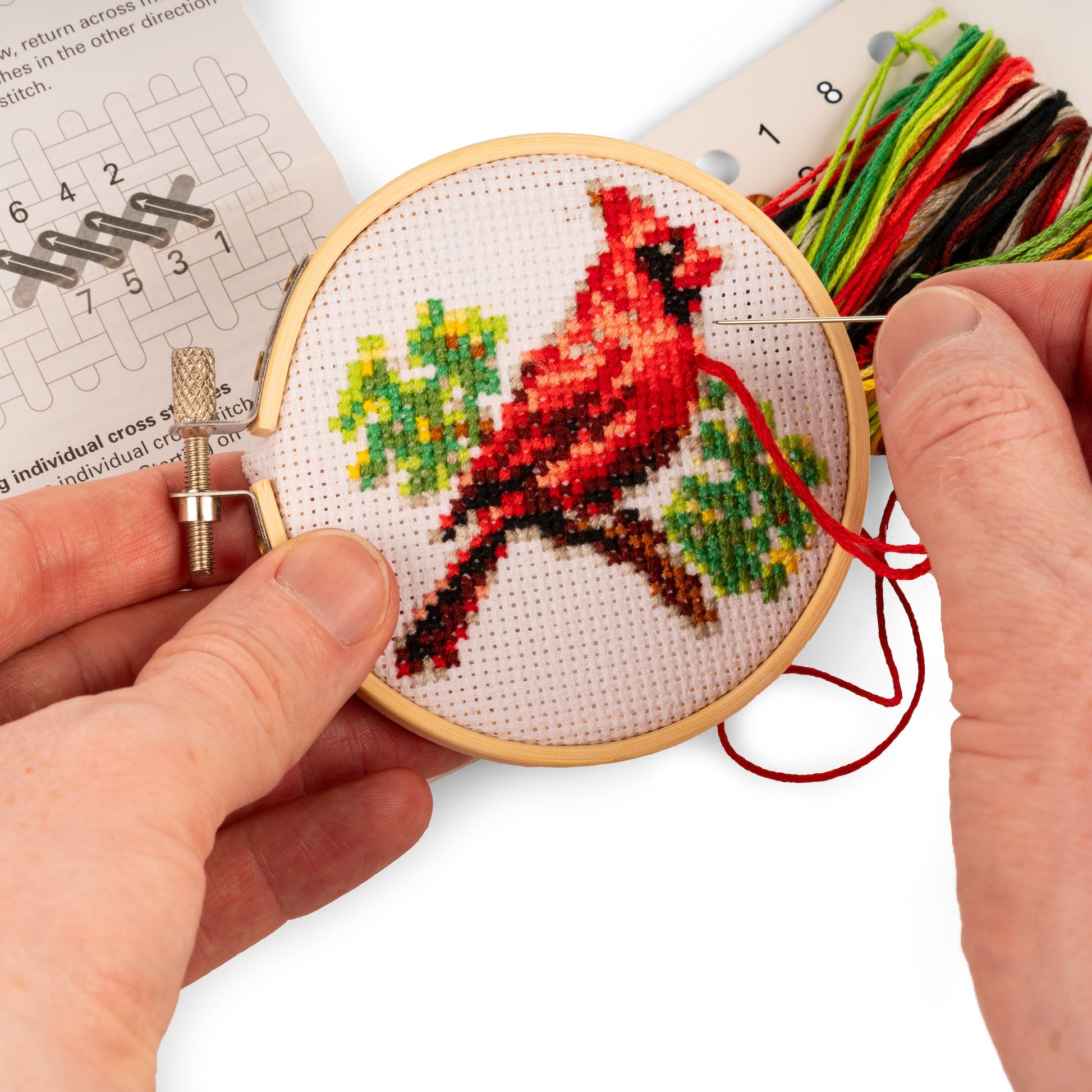 hand holing parts for cardinal embroidery kit