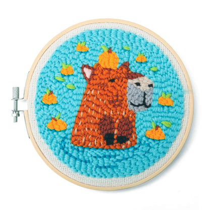 finished Capybara Punch Needle kit
