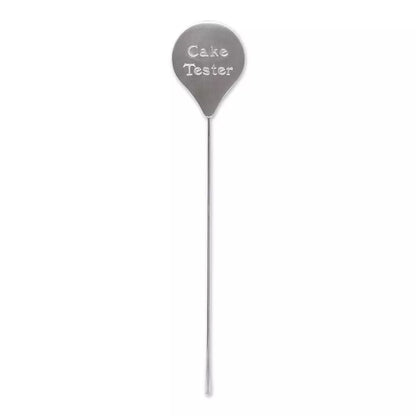 Cake tester with a gray top labeled 'Cake Tester' on a white background