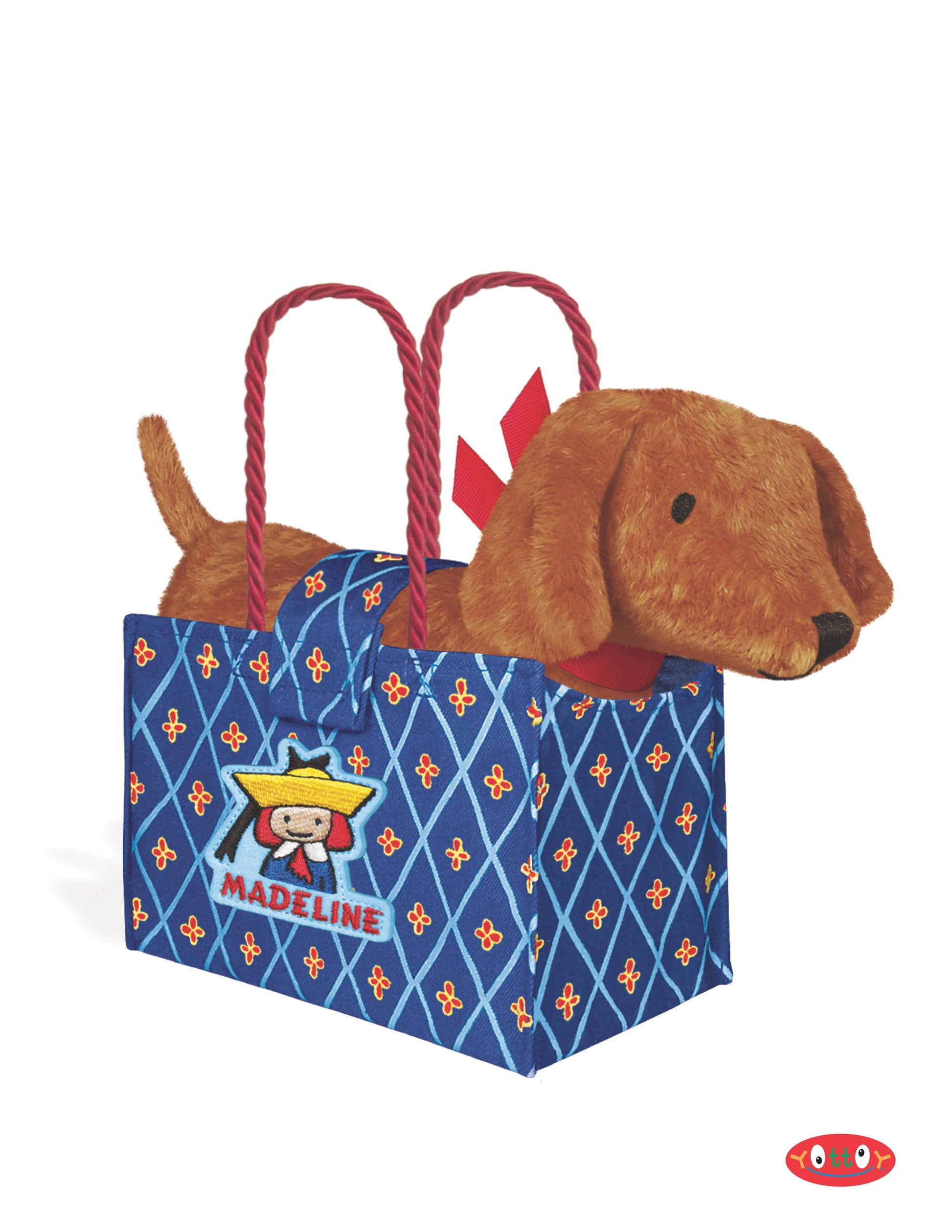 the Genevieve the Dog in Madeline Tote Bag on a white background