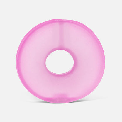 Pink stress ball loop on a white background